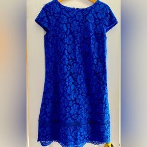 Vince Camino Royal Blue Cap Sleeve Lace Dress